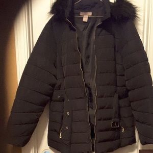 H & M puffer hood Black Coat